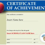 printable certificate of achievement template 19