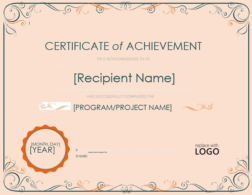 printable certificate of achievement template 3