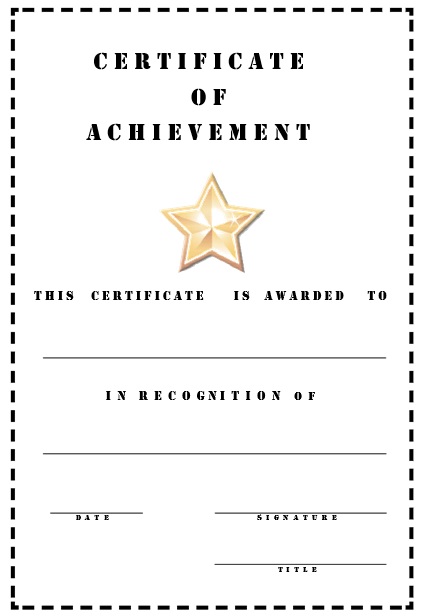 printable certificate of achievement template 6