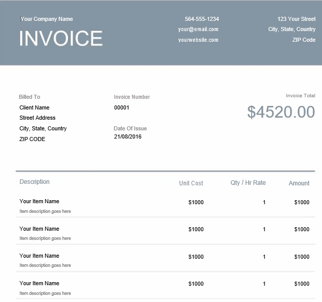 printable commercial invoice template 10