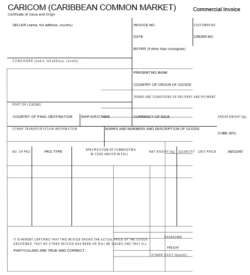 printable commercial invoice template 13