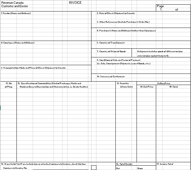 printable commercial invoice template 2