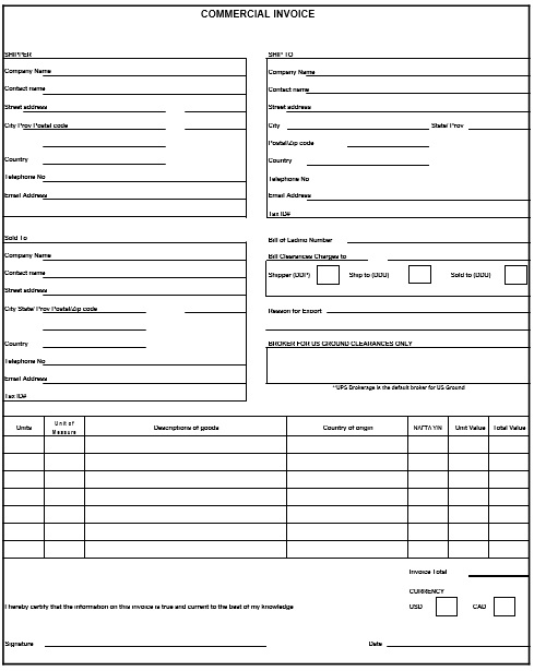 printable commercial invoice template 6