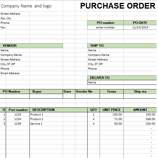 printable purchase order template 1