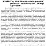 short confidentiality agreement template