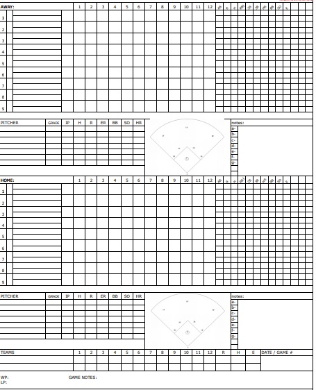 free baseball statistic sheet 5