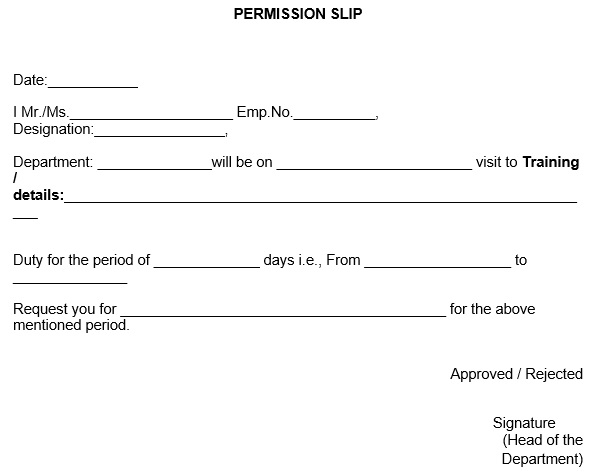 free permission slip template 6