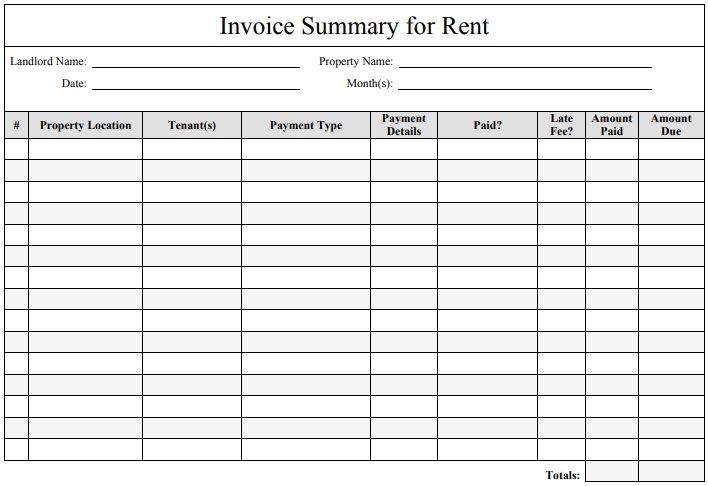 free rent payment tracker template 3