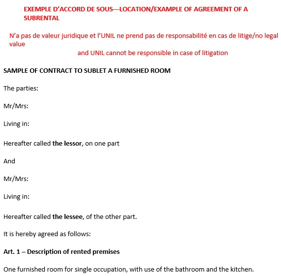 free sublease agreement template 7