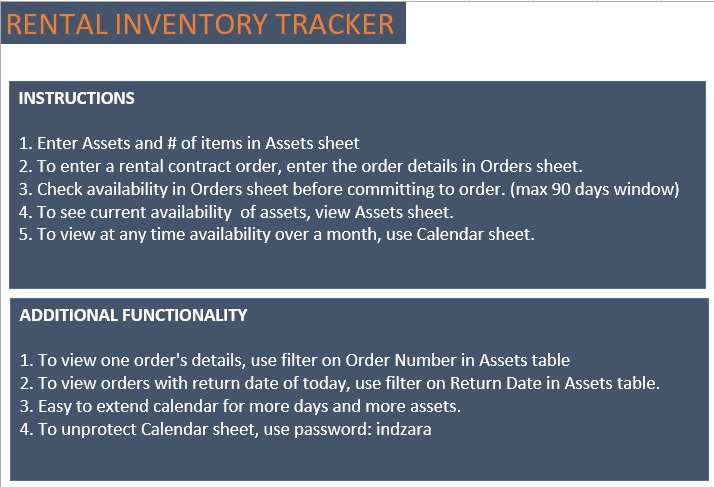 rental inventory tracker excel template