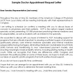 sample doctor appointment request letter