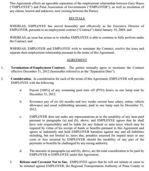 company employment separation agreement template