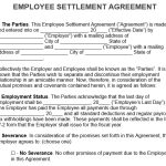 employee settlement agreement template