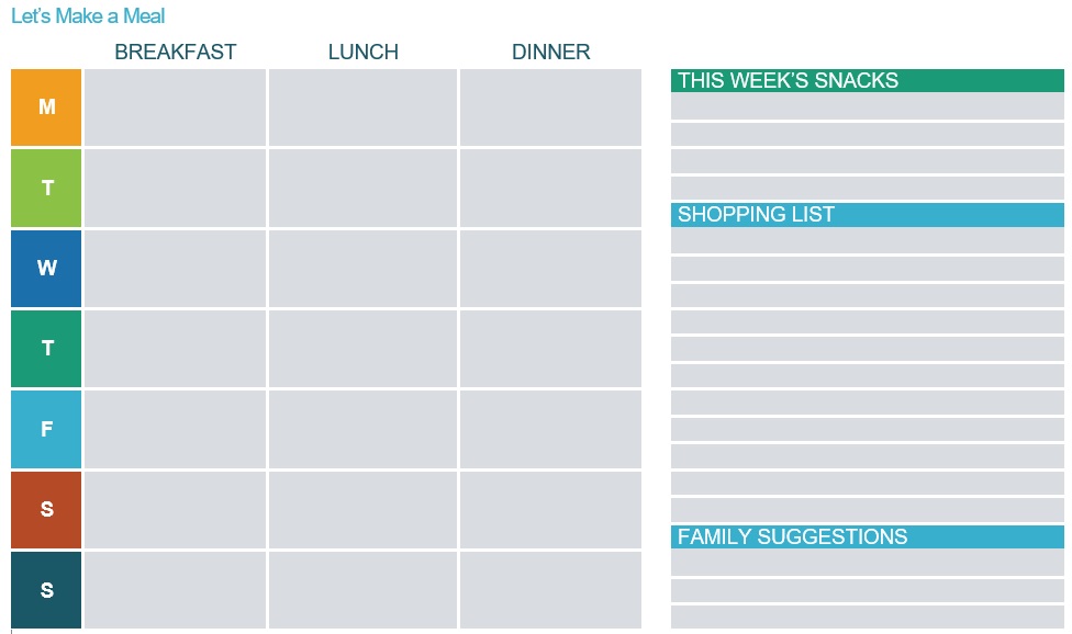 free weekly meal planner template