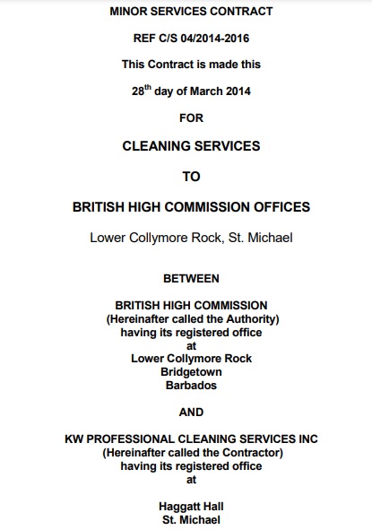 minor cleaning service contract template