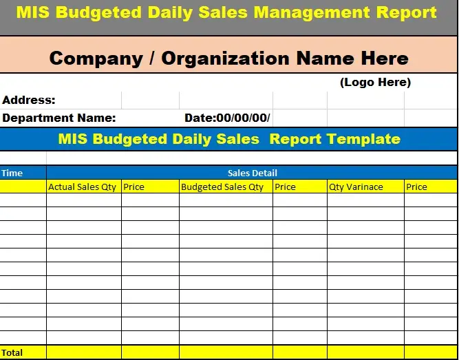 Free Mis Report Format In Excel Templates And Samples Templatedata 5768