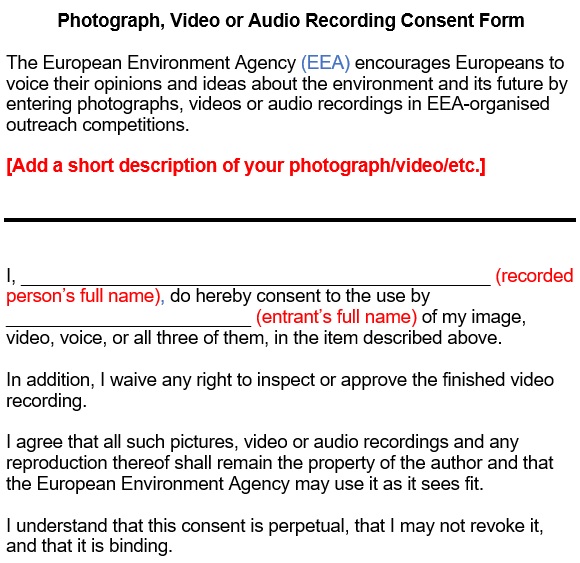 audio video recording consent form