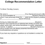 fillable college recommendation letter