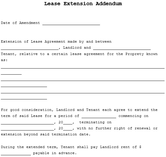 fillable lease extension addendum 1