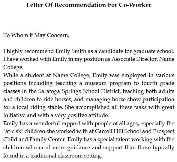 free letter of recommendation for coworker 4