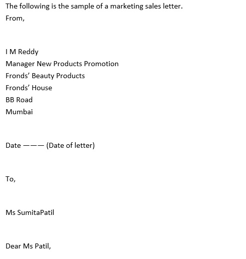 free marketing letter template
