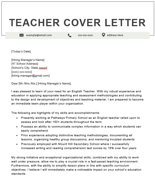 free personal statement for teaching job