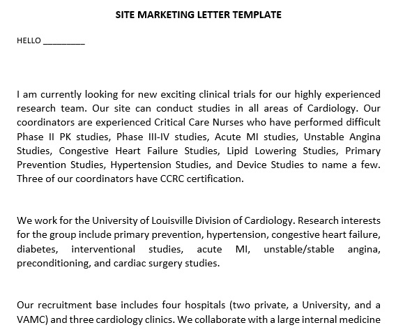 site marketing letter template