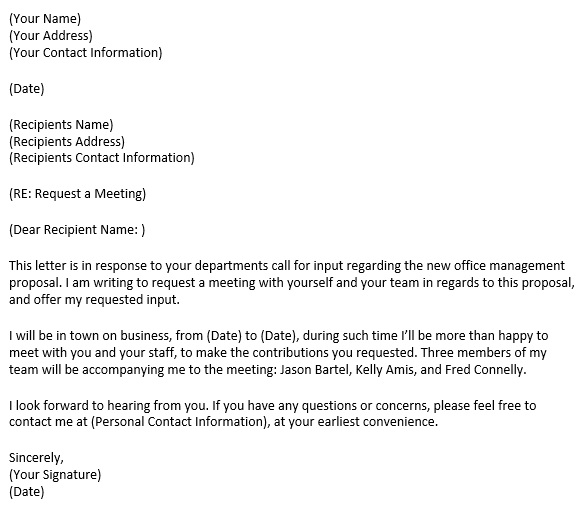 sample formal request letter for meeting appointment