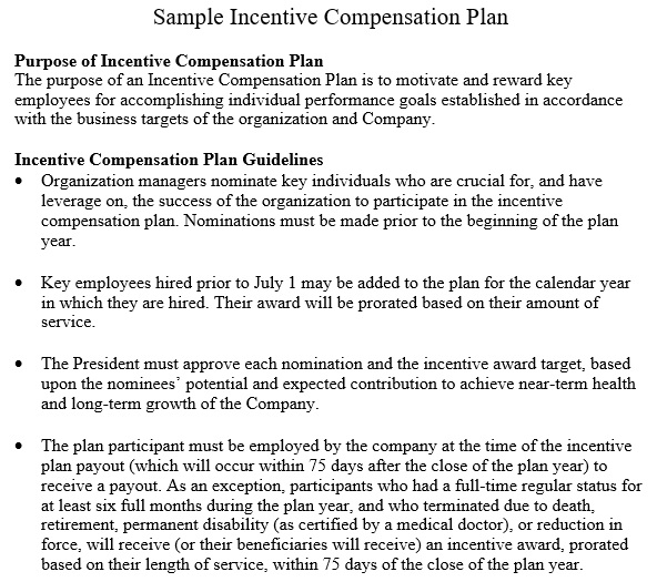 employee incentive compensation plan