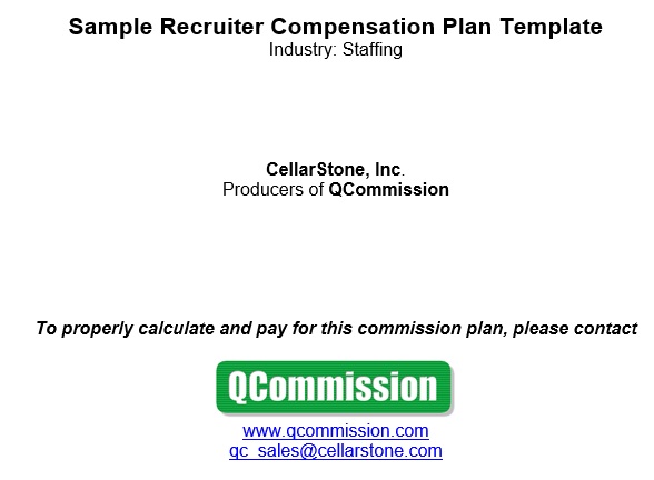 sample recruiter compensation plan template