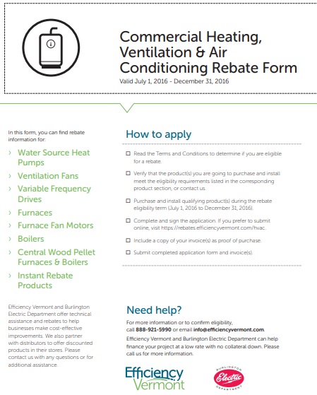 commercial heating ventilation air conditioning rebate form