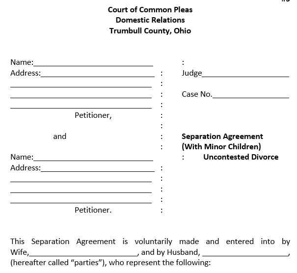 free marriage separation agreement 4
