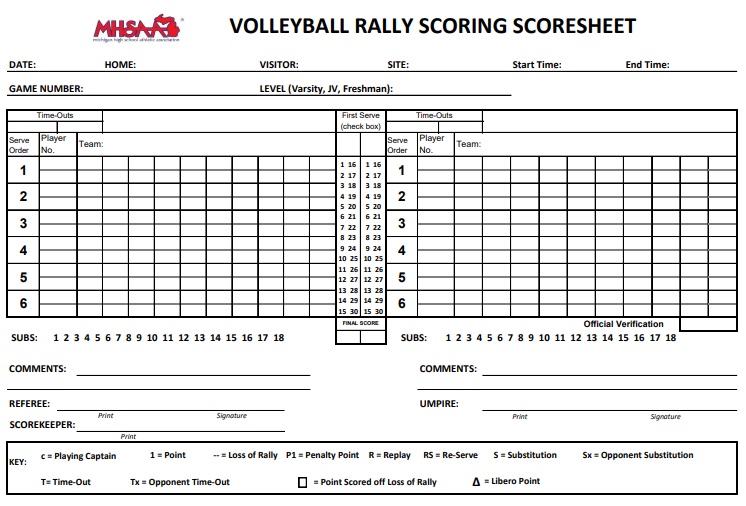 free printable volleyball scoresheet template 6