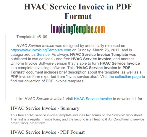 hvac service invoice in pdf format