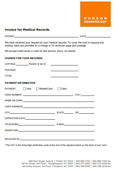 invoice for medical records template