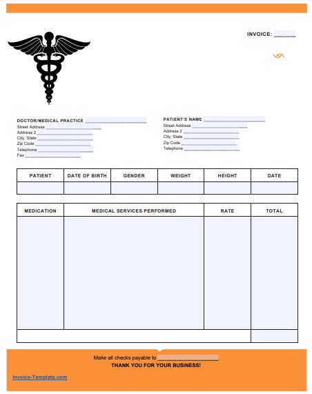 medical clinic invoice template