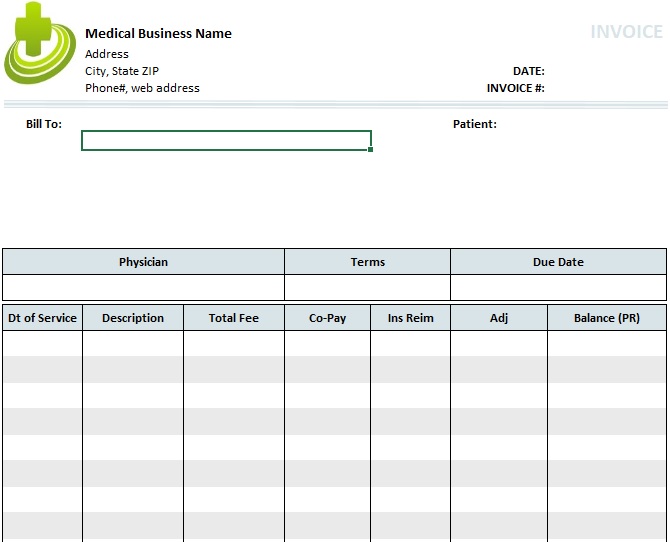 medical receipt template excel