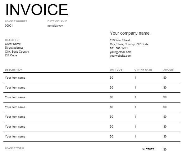 printable hvac invoice template 3