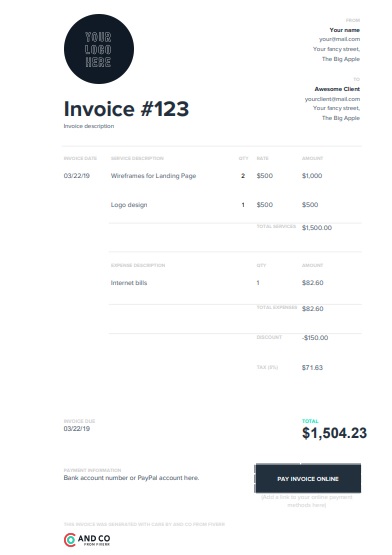 printable hvac invoice template 7