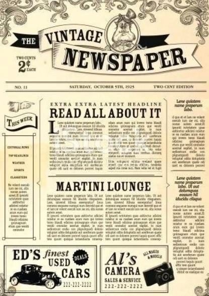 vintage newspaper template free