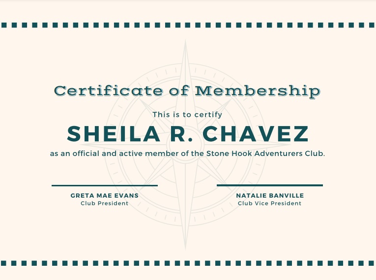 compass membership certificate template