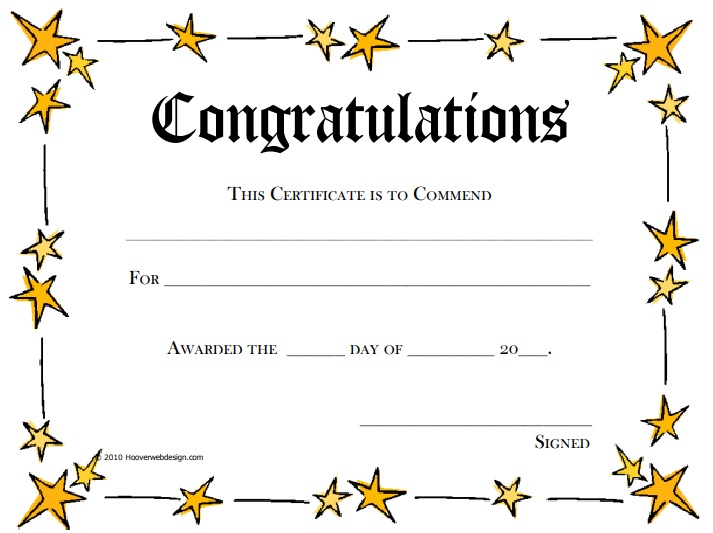 congratulations star award frame certificate template