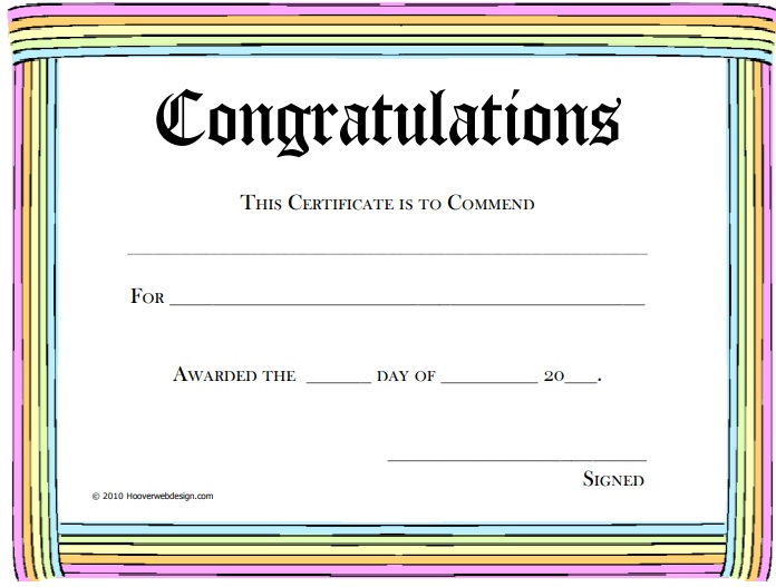 free congratulation certificate template 5