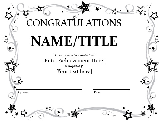free congratulation certificate template