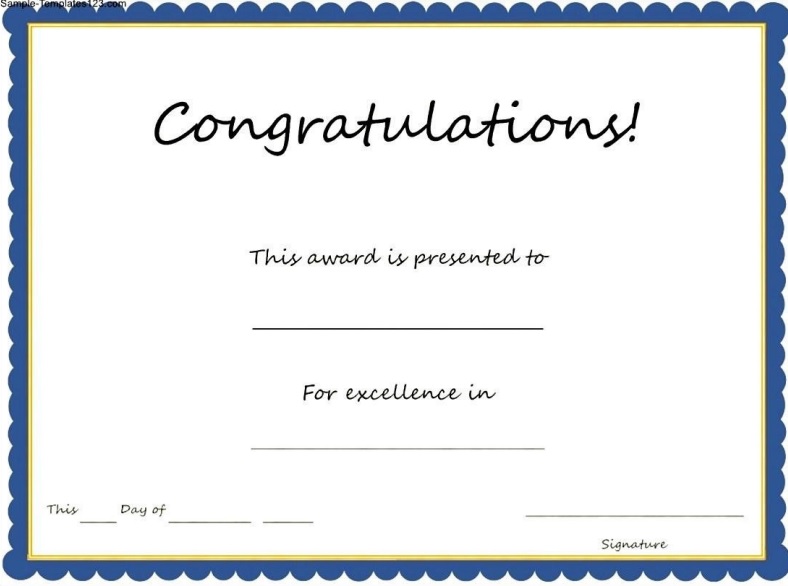 free printable congratulation certificate template