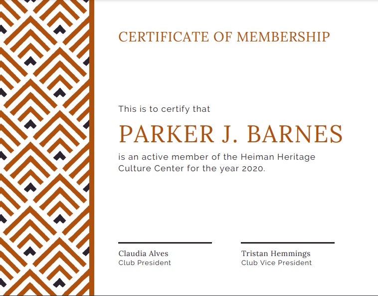 geometric pattern membership certificate template