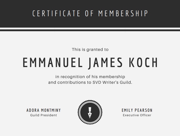 monochromatic membership certificate template