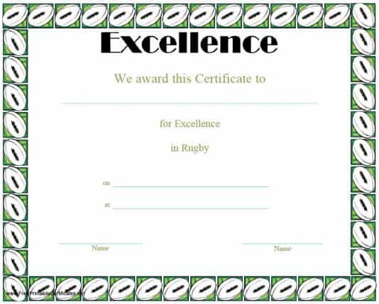printable certificate of excellence template 13