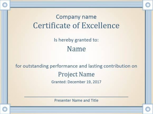printable certificate of excellence template 14