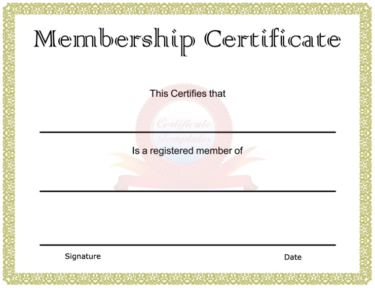 printable membership certificate template 3